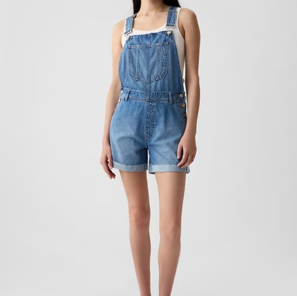 GAP Blue Denim Overalls with Adjustable Straps Size L